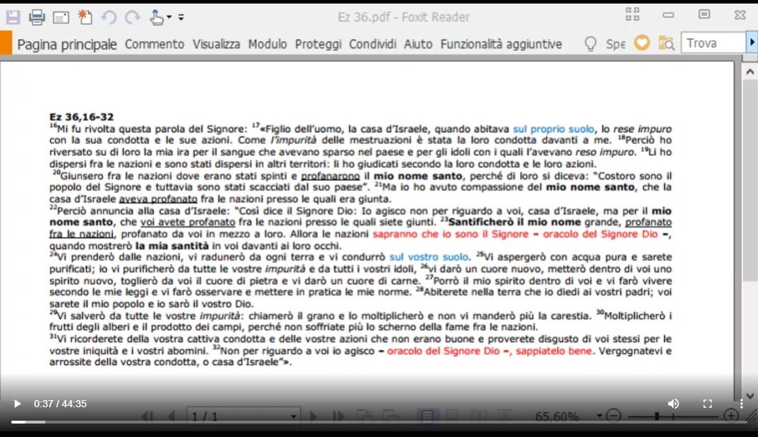 Catechesi biblica in preparazione alla Pasqua